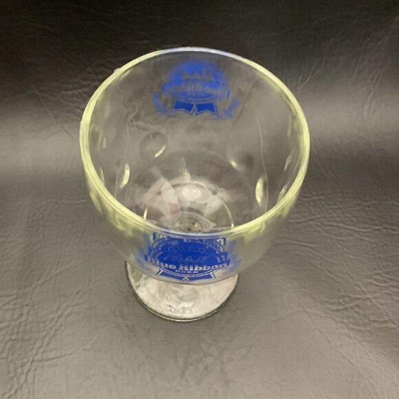 Pabst Blue Ribbon Beer Blue 16 Ounces Cold Draft Beer Glass  Stemmed Mug 6 Inch - Picture 3 of 4